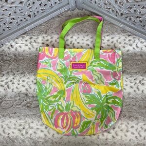 Lilly Pulitzer for Estée Lauder tote bag floral tropical beach island girl